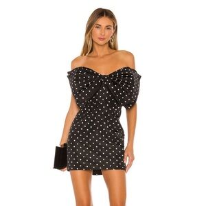 Bardot Spot Bow Mini Dress